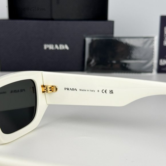 NEW Prada PRA01S 17K08Z White Grey Unisex Sunglasses PR A01S - Picture 7 of 9